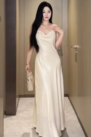 Plus-Size Backless Draped Strap Dress Set with Shawl - Flattering Long Skirt for Summer, Sexy Pure Desire Style