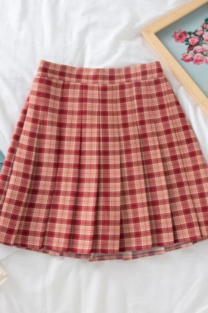 Plus Size Black High-Waisted Pleated A-Line Midi Skirt for Women, Summer College Style Checkered JK Skirt, Anti-Exposure Fashion