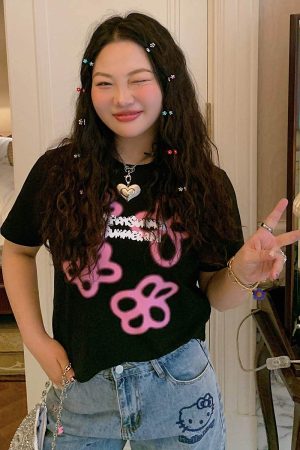 Plus Size Black Short-Sleeve T-Shirt for Women - 2025 Spring/Summer Shoulder-Detail Base Top, Casual Fashion Essential