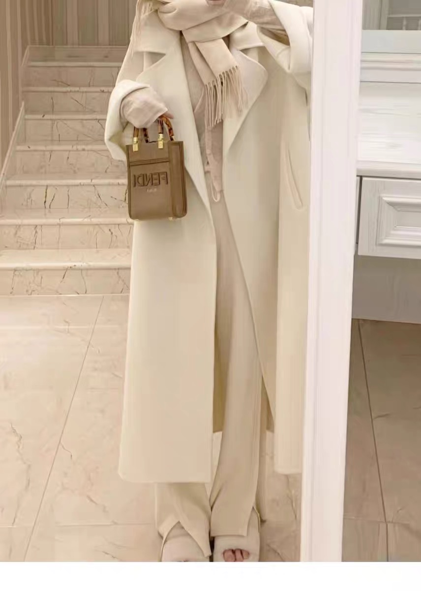 Plus-Size Camel Cashmere Coat for Women, Mid-Length Double-Sided Wool Outerwear, 2024 Autumn Winter Hepburn Style Plus-Size Camel Cashmere Coat for Women, Mid-Length Double-Sided Wool Outerwear, 2024 Autumn Winter Hepburn Style