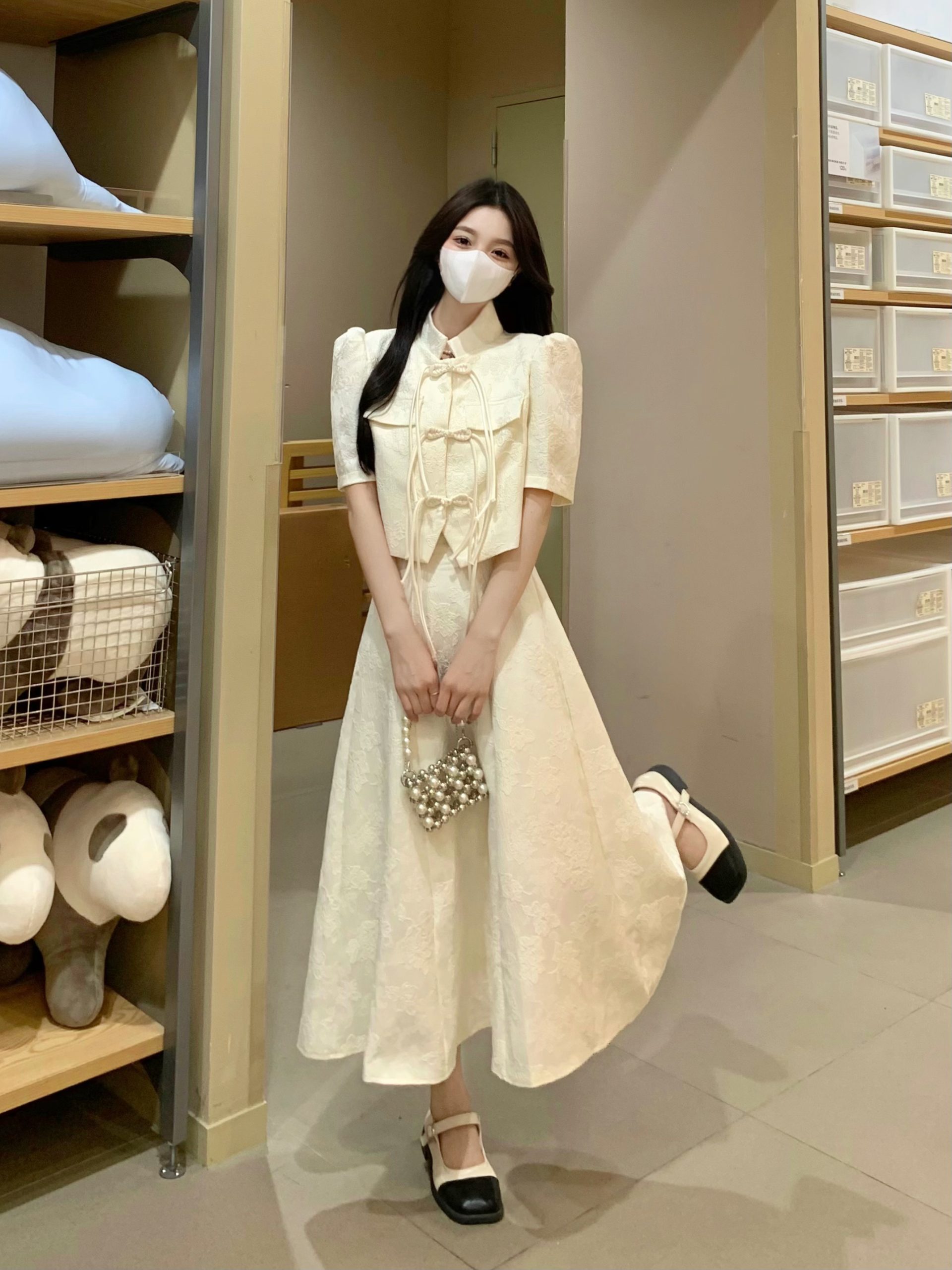 Plus-Size Chinese Style Short Sleeve Jacket for Women, Slimming High-Waisted Retro Half-Length Dress, Elegant National Wind Fashion Plus-Size Chinese Style Short Sleeve Jacket for Women, Slimming High-Waisted Retro Half-Length Dress, Elegant National Wind Fashion