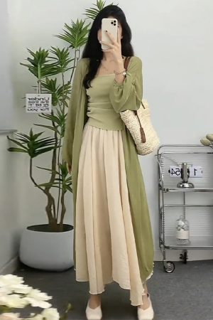 Plus-Size Chinese Style Zen-Inspired Three-Piece Set for Women - Lightweight Spring Outfit for Sun Protection and Flattering Fit