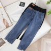 Plus-Size Cigarette Jeans for Women - Flattering Straight-Leg, Elastic Waist, Cropped Design, Versatile Summer Pants for Curvy Figures