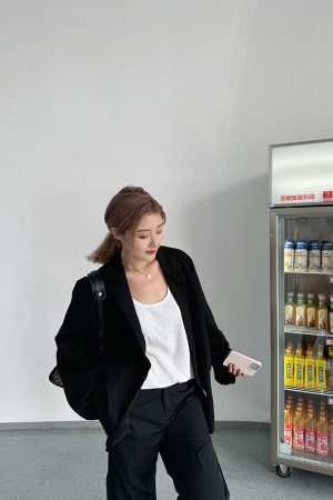 Plus Size Classic Black Draped Blazer - Versatile & Comfortable Designer Outerwear for Effortless Style