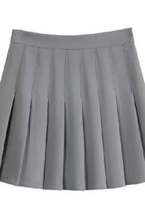 Plus Size Deep Blue High Waist Pleated Skirt for Women, Slimming Anti-Exposure A-Line Design, Stylish Short Skirt for Curvy Girls