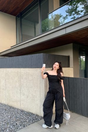 Plus Size Designer Lace One-Shoulder Top - Slimming Pleated Short T-Shirt for Summer - Trendy Chubby Style