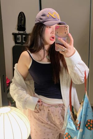 Plus Size Fake Two-Piece Spaghetti Strap Vest for Women - Summer 2025 Stylish Top to Hide Belly, Casual Chic Fashion