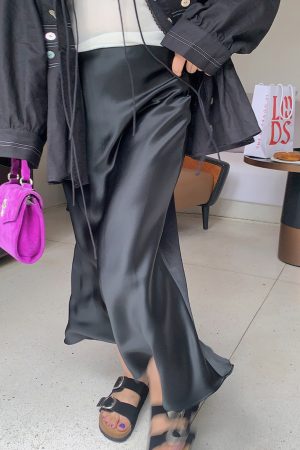 Plus Size Fish Tail Skirt for Women, Acetic Satin Half Skirt, High-End Spring Summer 2025 Fashion, Elegant Gold Design