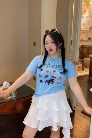 Plus Size Gold Support Printed Short Sleeve T-Shirt for Women - Slim Fit Summer Top in 2025 Trendy Style