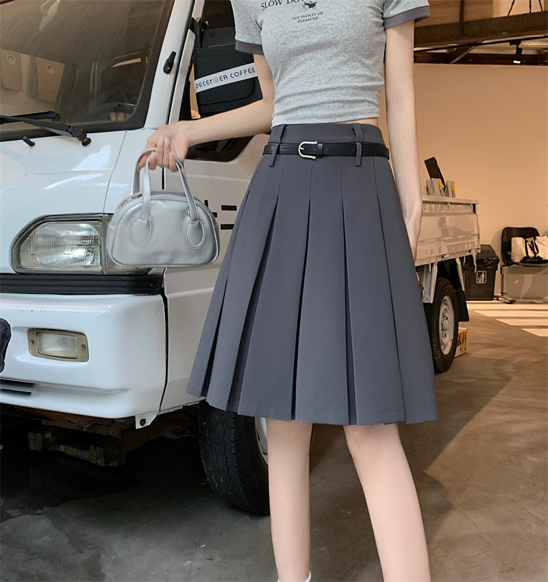 Plus-Size High-End White Pleated A-Line Skirt for Women - Summer College Style Mid-Length Hip-Covering Fashion Plus-Size High-End White Pleated A-Line Skirt for Women - Summer College Style Mid-Length Hip-Covering Fashion