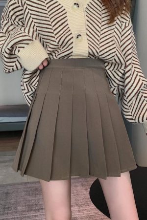Plus Size High Waist Pleated A-Line Skirt for Women - Slimming College Style, Anti-Exposure, Perfect for Spring and Summer