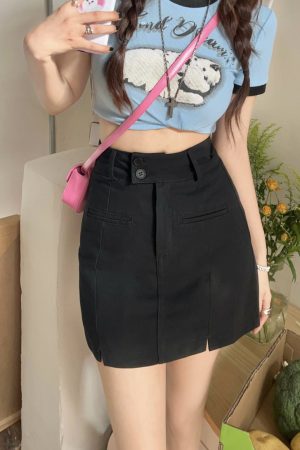 Plus Size High-Waisted A-Line Denim Skirt for Women - Summer Bodycon Style, Hip-Covering Design for Curvy Figures, Korean Fashion
