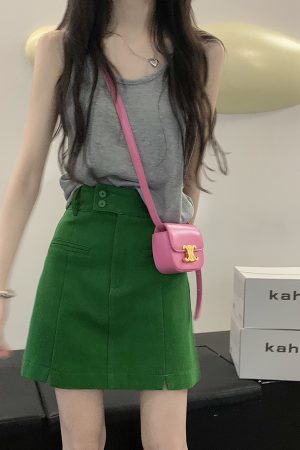 Plus Size High-Waisted A-Line Denim Skirt for Women - Summer Bodycon Style, Hip-Covering Design for Curvy Figures, Korean Fashion