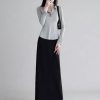 Plus Size High-Waisted Black Back-Slit Skirt, Ultra-Long H-Shaped Straight Tube, Slim Fit Ankle-Length Fashion