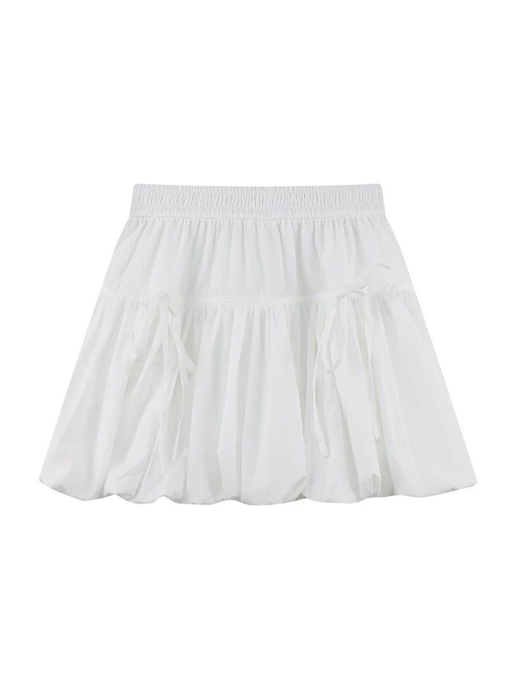 Plus-Size High-Waisted Bow Bud Half Skirt for Women - Slimming A-Line Puff Cake Skirt for Spring and Summer Fashion Plus-Size High-Waisted Bow Bud Half Skirt for Women - Slimming A-Line Puff Cake Skirt for Spring and Summer Fashion