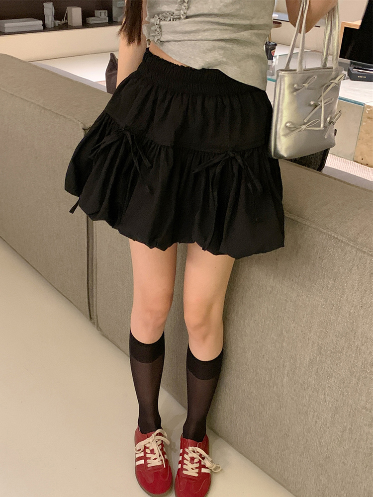 Plus-Size High-Waisted Bow Bud Half Skirt for Women - Slimming A-Line Puff Cake Skirt for Spring and Summer Fashion Plus-Size High-Waisted Bow Bud Half Skirt for Women - Slimming A-Line Puff Cake Skirt for Spring and Summer Fashion