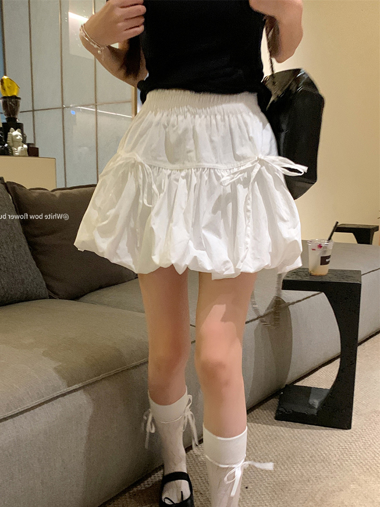 Plus-Size High-Waisted Bow Bud Half Skirt for Women - Slimming A-Line Puff Cake Skirt for Spring and Summer Fashion Plus-Size High-Waisted Bow Bud Half Skirt for Women - Slimming A-Line Puff Cake Skirt for Spring and Summer Fashion