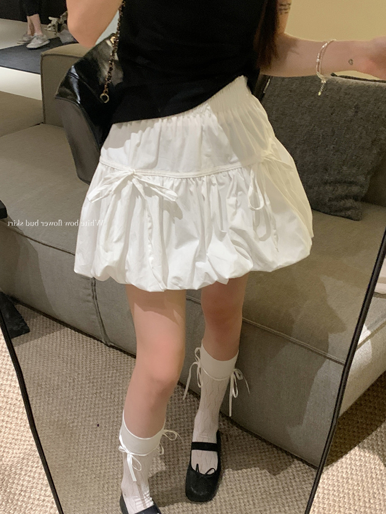 Plus-Size High-Waisted Bow Bud Half Skirt for Women - Slimming A-Line Puff Cake Skirt for Spring and Summer Fashion Plus-Size High-Waisted Bow Bud Half Skirt for Women - Slimming A-Line Puff Cake Skirt for Spring and Summer Fashion