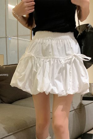 Plus-Size High-Waisted Bow Bud Half Skirt for Women - Slimming A-Line Puff Cake Skirt for Spring and Summer Fashion