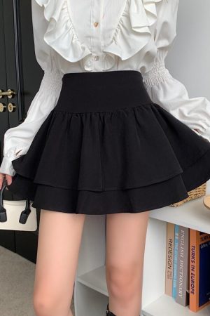 Plus-Size High-Waisted French Puff Skirt for Women - Pleated A-Line Cake Skirt for Spring & Summer Fashion