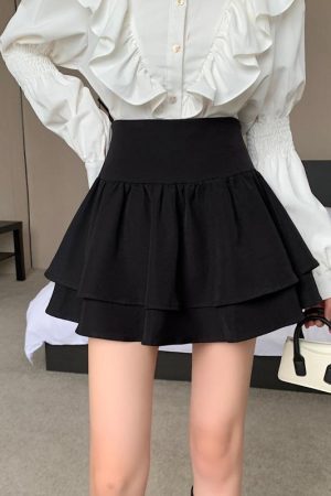 Plus-Size High-Waisted French Puff Skirt for Women - Pleated A-Line Cake Skirt for Spring & Summer Fashion