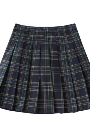 Plus-Size High-Waisted JK Japanese-Style Plaid Pleated Skirt, Slimming Puffed A-Line Design for Women, College Casual Fashion
