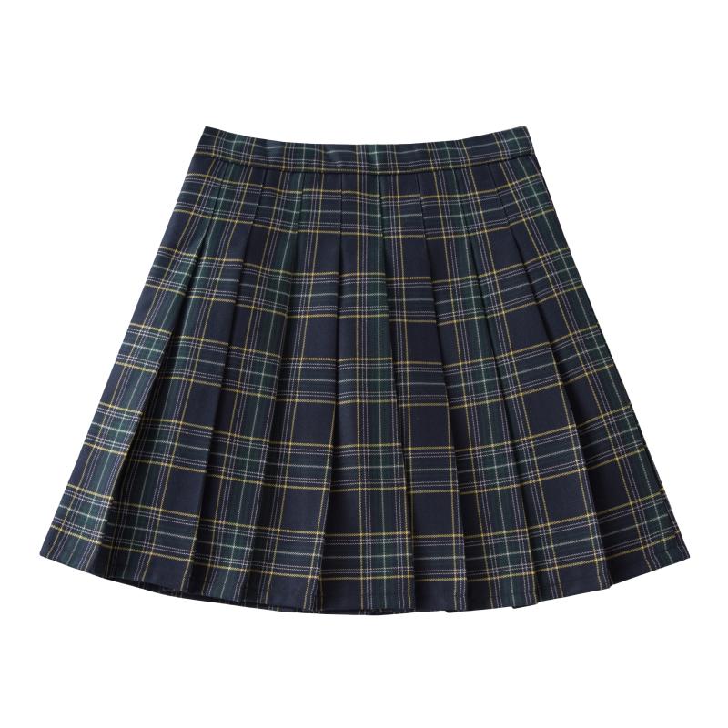 Plus-Size High-Waisted JK Japanese-Style Plaid Pleated Skirt, Slimming Puffed A-Line Design for Women, College Casual Fashion Plus-Size High-Waisted JK Japanese-Style Plaid Pleated Skirt, Slimming Puffed A-Line Design for Women, College Casual Fashion