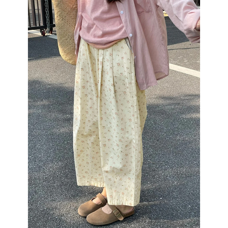 Plus Size High-Waisted Loose Wide-Leg Balloon Pants for Women, Casual Floral Trousers for Summer, Trendy Y2K Style Plus Size High-Waisted Loose Wide-Leg Balloon Pants for Women, Casual Floral Trousers for Summer, Trendy Y2K Style