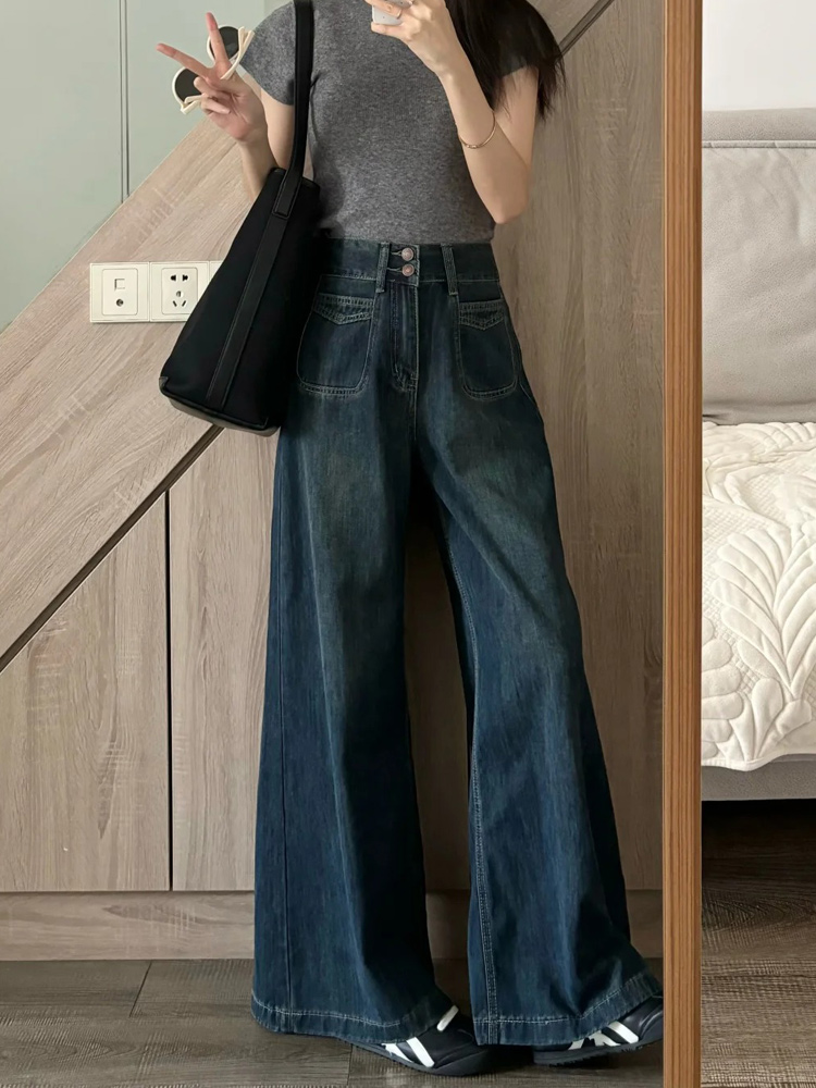 Plus Size High-Waisted Loose Wide-Leg Jeans for Curvy Women - Slimming Straight-Leg Style for Pear-Shaped Body - 2025 Trend Plus Size High-Waisted Loose Wide-Leg Jeans for Curvy Women - Slimming Straight-Leg Style for Pear-Shaped Body - 2025 Trend