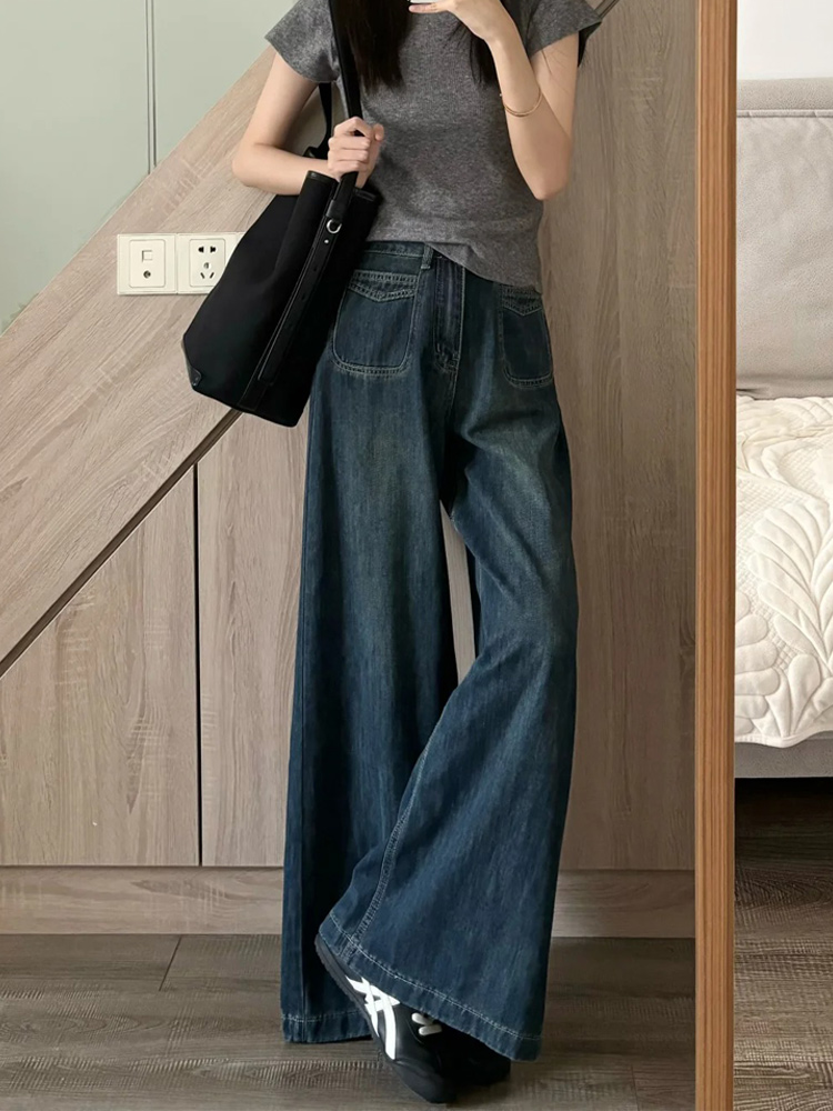 Plus Size High-Waisted Loose Wide-Leg Jeans for Curvy Women - Slimming Straight-Leg Style for Pear-Shaped Body - 2025 Trend Plus Size High-Waisted Loose Wide-Leg Jeans for Curvy Women - Slimming Straight-Leg Style for Pear-Shaped Body - 2025 Trend