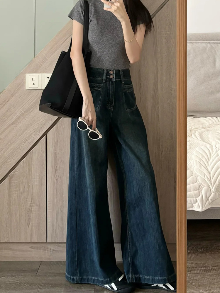Plus Size High-Waisted Loose Wide-Leg Jeans for Curvy Women - Slimming Straight-Leg Style for Pear-Shaped Body - 2025 Trend Plus Size High-Waisted Loose Wide-Leg Jeans for Curvy Women - Slimming Straight-Leg Style for Pear-Shaped Body - 2025 Trend