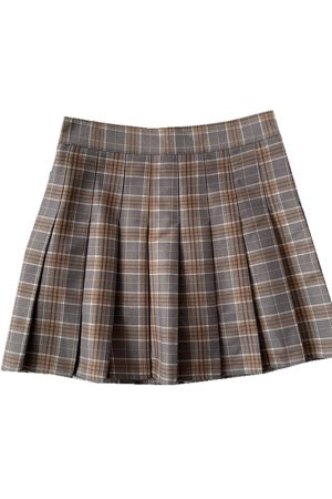 Plus Size High-Waisted Plaid Pleated Skirt for Women - 2025 Spring Summer College Style Short Skirt, Anti-Exposure Design
