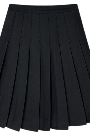 Plus-Size High-Waisted Pleated A-Line Skirt for Women - JK Style Gray Mid-Length Spring Summer Skirt for Curvy Figures