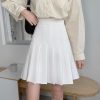 Plus Size High-Waisted Pleated A-Line Skirt for Women - Summer Mid-Length College Style, Anti-Exposure, Slimming Fit