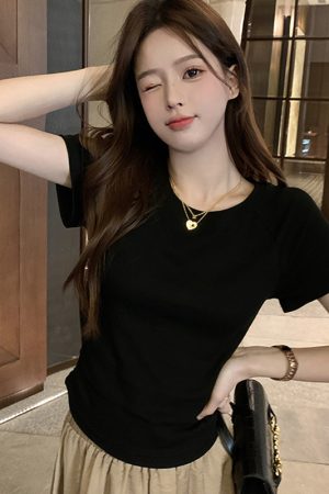 Plus-Size Hollow Out Pleated Shoulder Short Sleeve T-Shirt for Women - Summer Slimming Top, Spicy Girl Design, Covers Belly