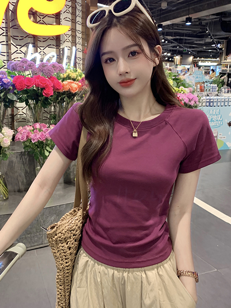 Plus-Size Hollow Out Pleated Shoulder Short Sleeve T-Shirt for Women - Summer Slimming Top, Spicy Girl Design, Covers Belly Plus-Size Hollow Out Pleated Shoulder Short Sleeve T-Shirt for Women - Summer Slimming Top, Spicy Girl Design, Covers Belly