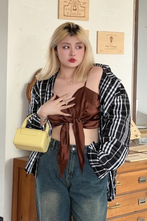 Plus Size HyunA Style Strap Tank Top - Trendy Slimming Inner Layer for Women, Sexy Must-Have Fashion Essential
