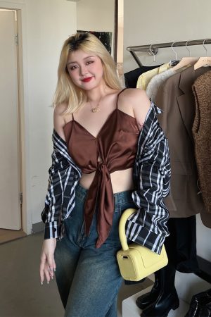 Plus Size HyunA Style Strap Tank Top - Trendy Slimming Inner Layer for Women, Sexy Must-Have Fashion Essential