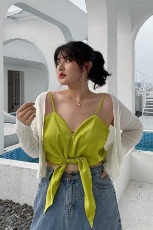 Plus Size HyunA Style Strap Tank Top - Trendy Slimming Inner Layer for Women, Sexy Must-Have Fashion Essential
