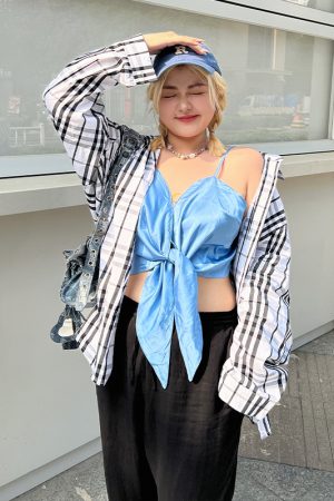 Plus Size HyunA Style Strap Tank Top - Trendy Slimming Inner Layer for Women, Sexy Must-Have Fashion Essential