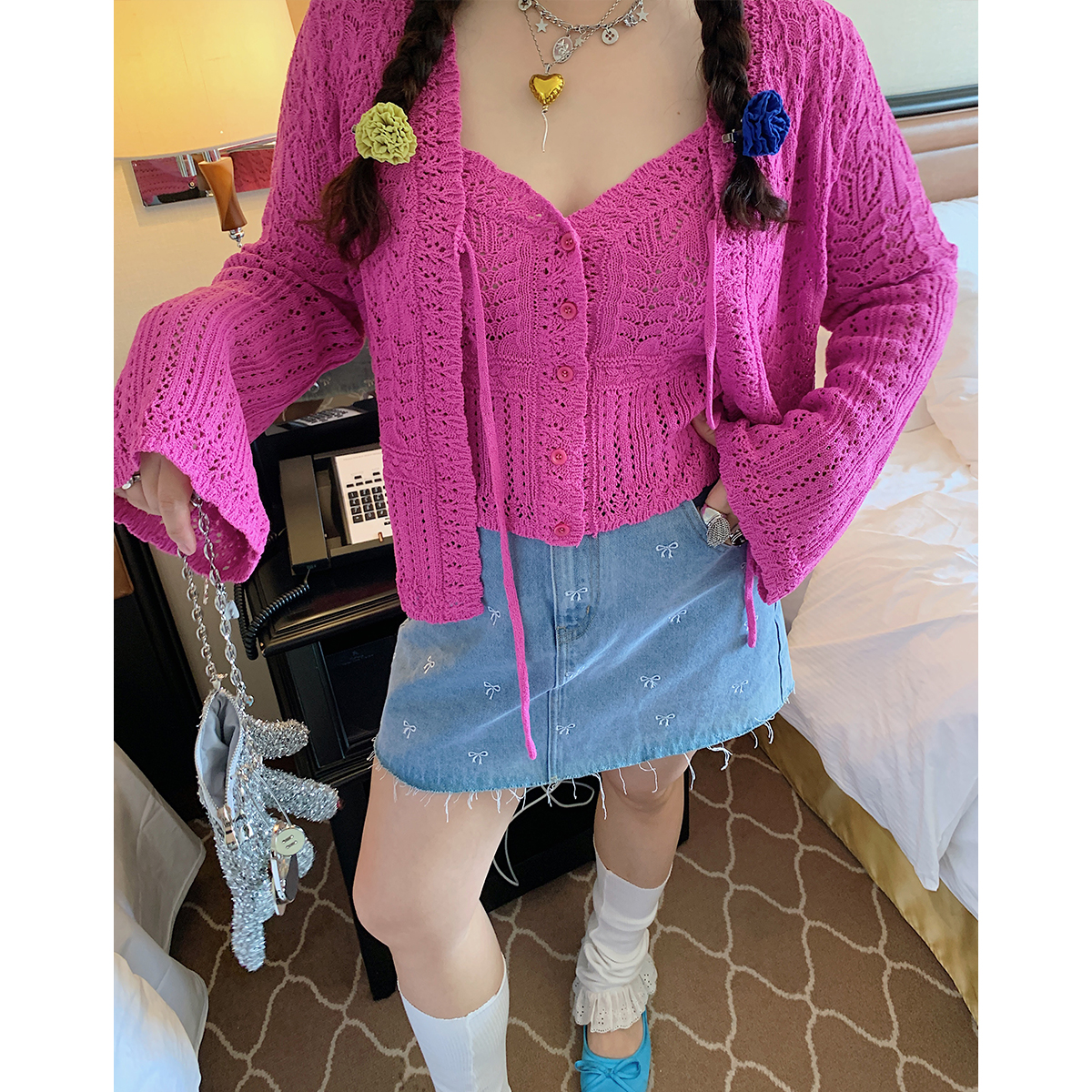 Plus Size Ice Silk Knitted Cardigan and Camisole Two-Piece Set for Curvy Women - Spring/Summer 2025 Fashion Plus Size Ice Silk Knitted Cardigan and Camisole Two-Piece Set for Curvy Women - Spring/Summer 2025 Fashion