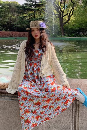 Plus Size Ice Silk Knitted Cardigan and Camisole Two-Piece Set for Curvy Women - Spring/Summer 2025 Fashion