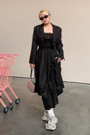 Plus Size Irregular Cape Blazer for Women, Long Sleeve Summer Sun Protection Top, Lightweight Fashion Outerwear