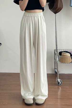 Plus-Size Japanese Style Summer Wide-Leg Pants for Women - Casual Loose Relaxed Fit, Flattering Thin Design