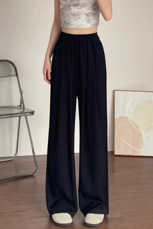 Plus-Size Japanese Style Summer Wide-Leg Pants for Women - Casual Loose Relaxed Fit, Flattering Thin Design