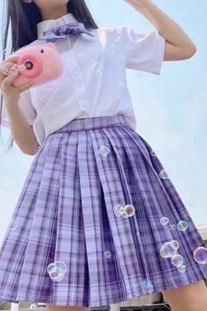 Plus Size JK Plaid Skirt, Women's High-Waisted A-Line, College Style Pleated Uniform Skirt, Summer Fashion for Plus-Size Girls