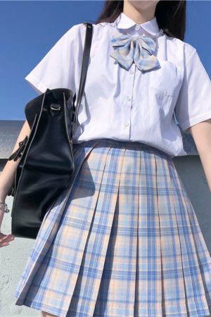 Plus Size JK Plaid Skirt, Women's High-Waisted A-Line, College Style Pleated Uniform Skirt, Summer Fashion for Plus-Size Girls