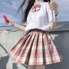 Plus Size JK Plaid Skirt, Women's High-Waisted A-Line, College Style Pleated Uniform Skirt, Summer Fashion for Plus-Size Girls