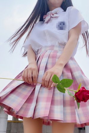 Plus Size JK Plaid Skirt, Women's High-Waisted A-Line, College Style Pleated Uniform Skirt, Summer Fashion for Plus-Size Girls