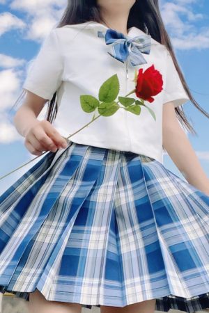 Plus Size JK Plaid Skirt, Women's High-Waisted A-Line, College Style Pleated Uniform Skirt, Summer Fashion for Plus-Size Girls